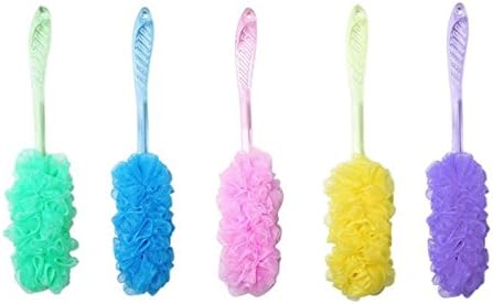 Vivona 40CM Long Crystal Handle Bath Brush Shower Scrubber Sponge Flower Soft Cleaner Comfort Back Bathing Sponge Ball Drop Shipping - (Ships From: United States)