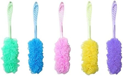 Vivona 40CM Long Crystal Handle Bath Brush Shower Scrubber Sponge Flower Soft Cleaner Comfort Back Bathing Sponge Ball Drop Shipping