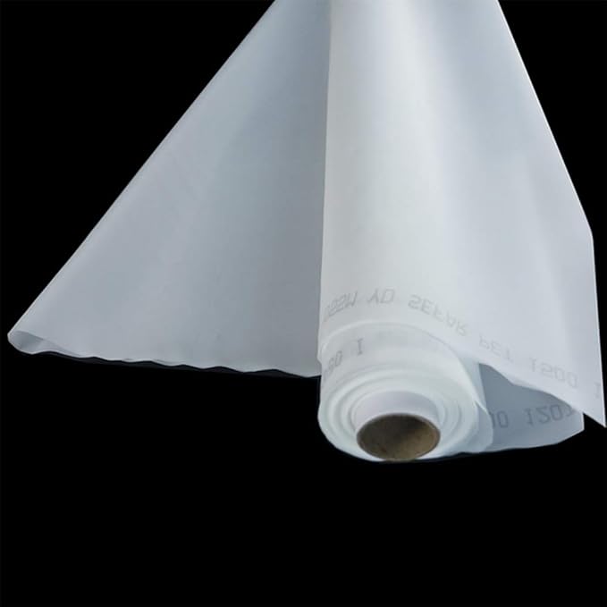 Silk Screen Printing Mesh, 100/110/120/140/160/180/200/250/300Mesh, White Yellow for Screen Printing Machine Equipment Accessories, Filter Painting, Polyester Fabric (180M/72T White)