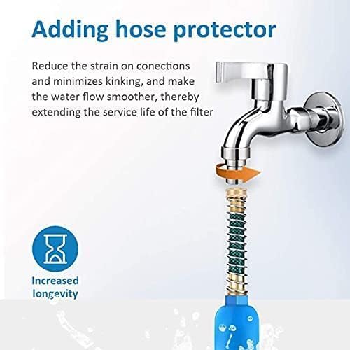 BELVITA RV Inline Marine Water Filter, Reduces Chlorine, Bad Taste, Odor for RVs,NSF Certified with Flexible Hose Protector (Pack of 4)