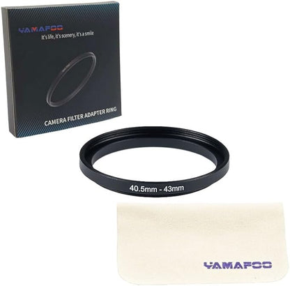 YAMAFOO 40.5mm to 43mm Step-Up Ring/Step Down Rings Filter Adapter for All Brands UV ND CPL Metal Ring Step-Up Rings Adapter Filter,Black (40.5-43)