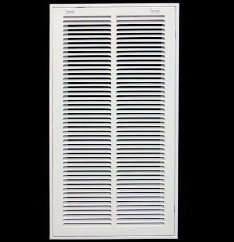 HVAC Premium 12 x 22 Duct Opening Steel Return Air Filter Grille, for 1-inch Filter, Removable Door, Flat Stamped HVAC Vent Cover Grille, Outer Dimensions 14.5 x 24.5