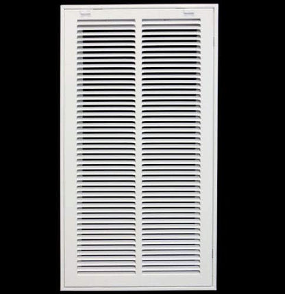 12" X 20" Steel Return Air Filter Grille for 1" Filter - Easy Plastic Tabs for Removable Face/Door - HVAC Duct Cover - Flat Stamped Face -White [Outer Dimensions: 13.75w X 21.75h]