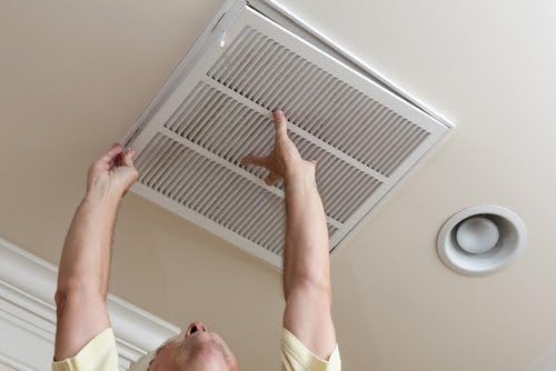 HVAC Premium 14" X 24 Steel Return Air Filter Grille for 1" Filter - Fixed Hinged - HVAC Duct Cover - Flat Stamped Face - White [Outer Dimensions: 16 5/8" X 26 5/8"]