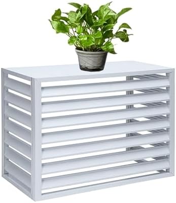 Aluminum Air Conditioner Cover, Privacy Fence Screen, Outdoor Condenser Protective Cover, Freestanding Louvered Space Divider, Trash Can Enclosure & Flower Stand, Suitable for Outdoor