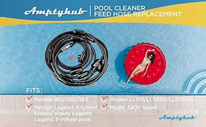 G6 Pool Cleaner Feed Hose Replacement for Zodiac Polaris 280 380 Black Max pool cleaner (Not compatiable With Polaris 360)
