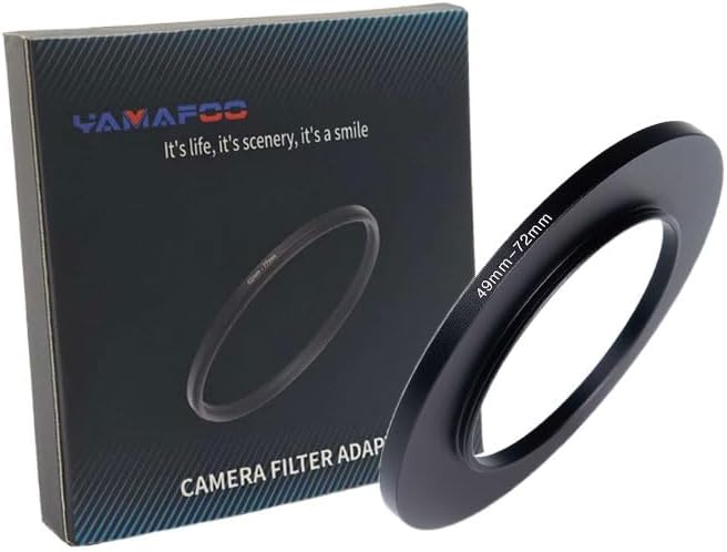 YAMAFOO 49mm to 72mm Step-Up Ring/Step Down Rings Filter Adapter for All Brands UV ND CPL Metal Ring Step-Up Rings Adapter Filter,Black (49-72)