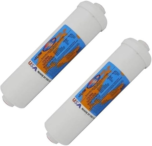 IPW Industries Inc-Omnipure - (K5522-CC) - 10" x 2.5" 5 Micron Carbon Block Inline Filter 3/8" NPT 2 Pack