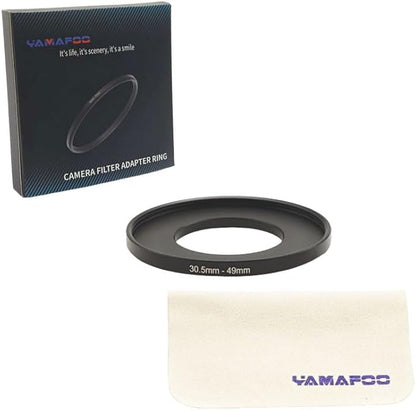 YAMAFOO 30.5mm to 49mm Step-Up Ring/Step Down Rings Filter Adapter for All Brands UV ND CPL Metal Ring Step-Up Rings Adapter Filter,Black (30.5-49)