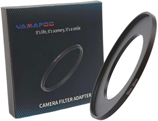 YAMAFOO 55mm to 82mm Step-Up Ring/Step Down Rings Filter Adapter for All Brands UV ND CPL Metal Ring Step-Up Rings Adapter Filter,Black(55-82)