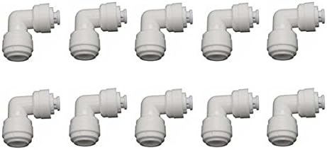 YZM Quick Connect fittings RO Water Filters Pack of 10 ( Elbow, 1/4" to 3/8" Tube OD)