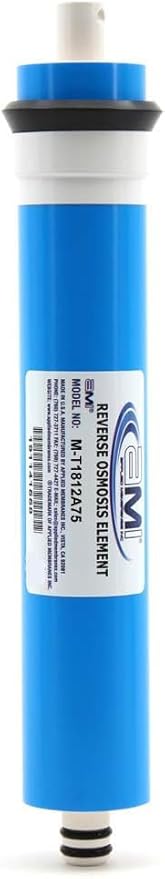 APPLIED MEMBRANES INC. 75 GPD Reverse Osmosis Membrane | RO Membrane Water Filter Replacement for Reverse Osmosis Water Filtration System | 1.8” x 12” Universal Compatibility | Made in USA
