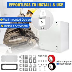 Outdoor Electrical Box, Steel Junction Box 24X16X10'', NEMA 4X Electrical Enclosure Box IP66 Waterproof & Dustproof, Universal Electrical Project Box with Lock & Mounting Plate
