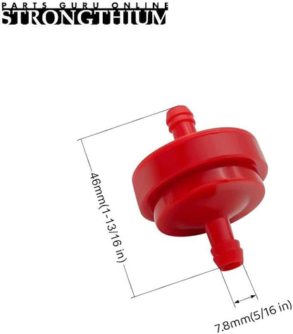 Strongthium Lawn Mower 1/4 Inch ID Inline Gas Fuel Filter 298090S Replacement for Briggs Stratton 298090 394358 1501729MA 4105 7024751YP 951-3013 x3 with Fuel Clamps x6