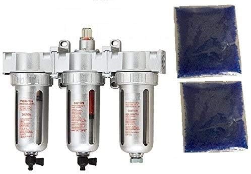 3/8" COMPRESSED AIR INLINE PARTICULATE FILTER WATER TRAP/COALESCING FILTER/DESICCANT DRYER 3 STAGE GOOD FOR PLASMA CUTTER