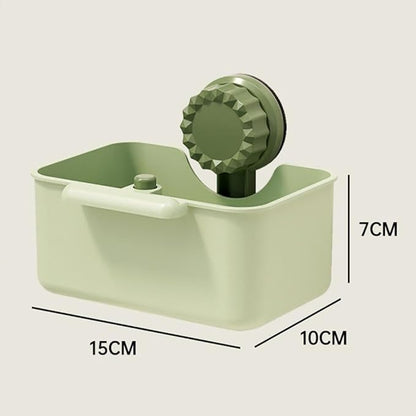Kitchen Sink Strainer Drainer Basket with Suction Cup,Food Waste Filter Basket,Sponge Brush Holder for Kit-chen Home,Efficient Kitchen Waste Management (White)