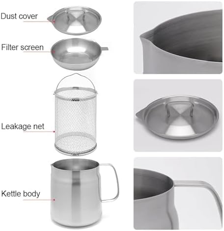 Stainless Steel Oil Filter Pot, Home Oil Fryer Strainer, Stainless Steel Oil Fryer Strainer Food Fryer 2 In 1 Oil Strainer Pot Fryer, Stove Top Deep Fryer with Handle