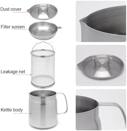 Stainless Steel Oil Filter Pot, Home Oil Fryer Strainer, Stainless Steel Oil Fryer Strainer Food Fryer 2 In 1 Oil Strainer Pot Fryer, Stove Top Deep Fryer with Handle