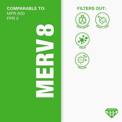 Aerostar 16 1/4x21 1/2x1 MERV 8 Pleated Air Filter, AC Furnace Air Filter, 12 Pack (Actual Size: 16 3/8" x 21 1/2" x 3/4")