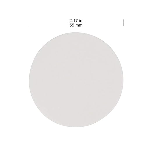 Labasics Qualitative Filter Paper Circles, 55 mm Diameter Cellulose Filter Paper with 15-20 Micron Particle Retention Medium Filtration Speed, Pack of 100