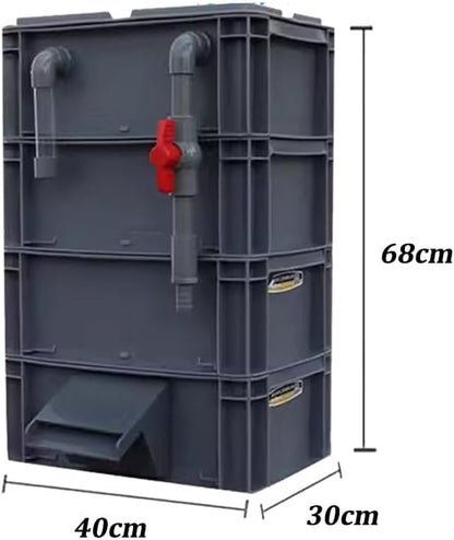 GRRICEPL Fish Tank Filter Box, Waterfall Bio-Filtration Aquarium, Turtle Tank Filter, Pump and Filter Media Not Included (Color : Gray, Size : 40x30x68cm)