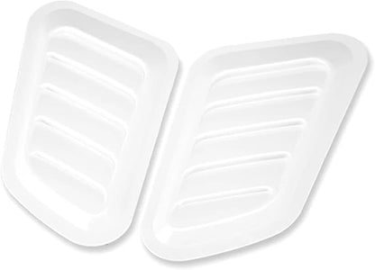 2Pcs ABS Car Air Flow Intake Hood Scoop Vent Bonnet Cover Universal DIY Decorate Car Accessories Compatible With BMW(White)
