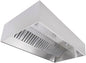 Commercial Kitchen Restaurant Duty Exhaust Hood, Wall Canopy Stainless Steel Exhaust Hood with Baffle Hood Filters, High Temperature Light Fixtures, and 16” Round Exhaust Riser (6' Long Hood)