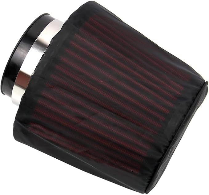 3" 76mm Universal Cold Air Intake Filter with Dustproof Cover – High Flow Round Tapered Cone Air Cleaner with Closed Top Design