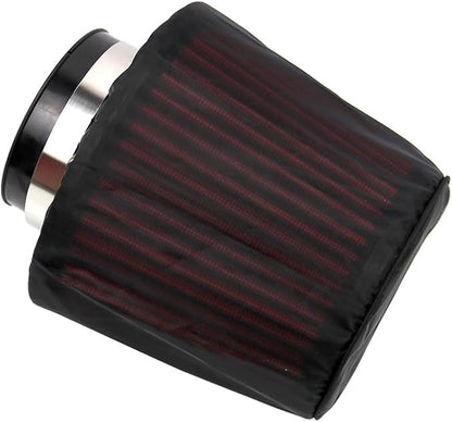 3" 76mm Universal Cold Air Intake Filter with Dustproof Cover – High Flow Round Tapered Cone Air Cleaner with Closed Top Design