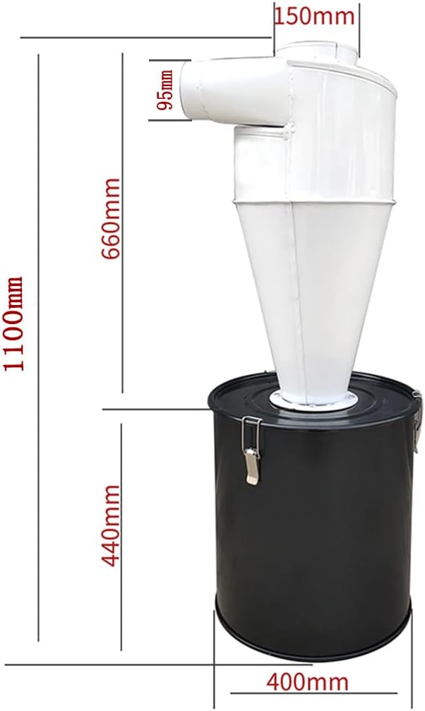 Cyclone Dust Separator Collector 50L Dust Collector Extractor Filter Woodworking for Vacuum,Vacuum Cleaner Collector with 3.94inch Outlet