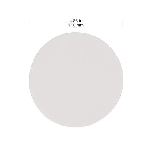 Labasics Qualitative Filter Paper Circles, 110 mm Diameter Cellulose Filter Paper with 15-20 Micron Particle Retention Medium Filtration Speed, Pack of 100