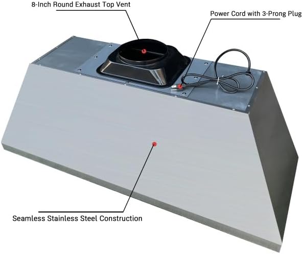 CT Copper Tailor Sloped Copper Vent Hood Island Mount,60'' W,39''H,1260 CFM Exhaust Fan,Stainless Steel Vent,LED Light,Dishwasher-Safe Baffle Filters,VH8TR1