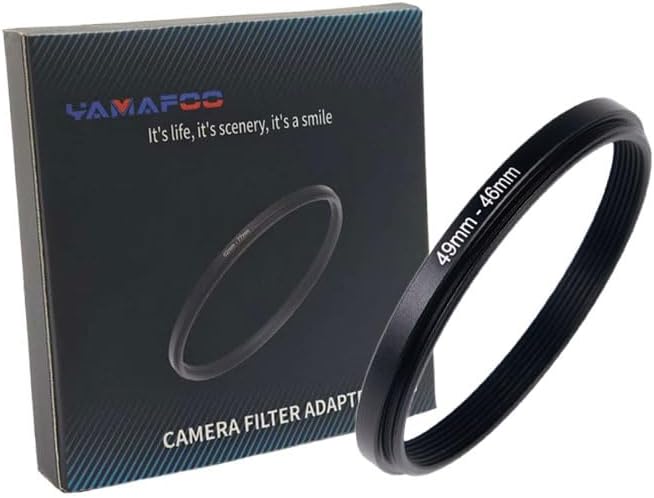 YAMAFOO 49mm to 46mm Step-Up Ring/Step Down Rings Filter Adapter for All Brands UV ND CPL Metal Ring Step-Up Rings Adapter Filter,Black (49-46)