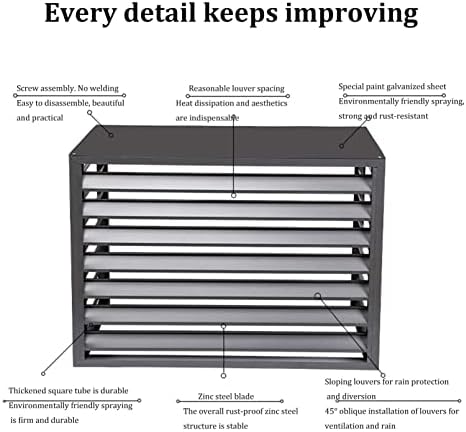 Aluminum Air Conditioner Cover, Privacy Fence Screen, Outdoor Condenser Protective Cover, Freestanding Louvered Space Divider, Trash Can Enclosure & Flower Stand, Suitable for Outdoor