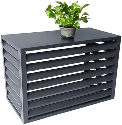 Aluminum Air Conditioner Cover, Privacy Fence Screen, Outdoor Condenser Protective Cover, Freestanding Louvered Space Divider, Trash Can Enclosure & Flower Stand, Suitable for Outdoo