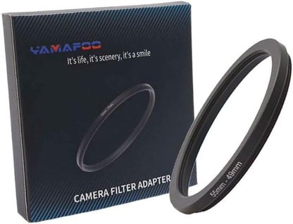 YAMAFOO 55mm to 49mm Step-Up Ring/Step Down Rings Filter Adapter for All Brands UV ND CPL Metal Ring Step-Up Rings Adapter Filter,Black (55-49)