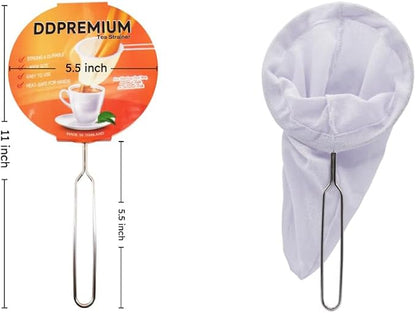 Tea Filter Reusable Stainless Steel Strainer, Friendly Using Durable, for a Healthier Tea Experience - Compatible with All Tea Types Includes Coffee Strainer Colador de Cafe Size 5.5 Inches