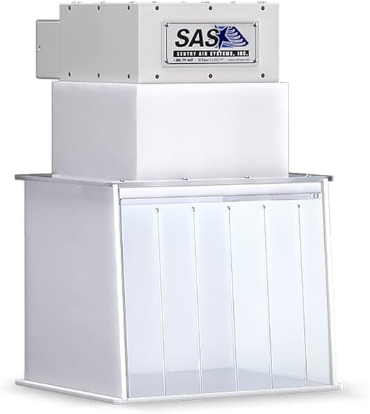 12” Mini Portable Clean Room – Laminar Flow Hood for medical and laboratory uses. Positive-pressure workspace meets ISO Class 5 Clean Room Standards, Supplies Filtered Air to Workspace
