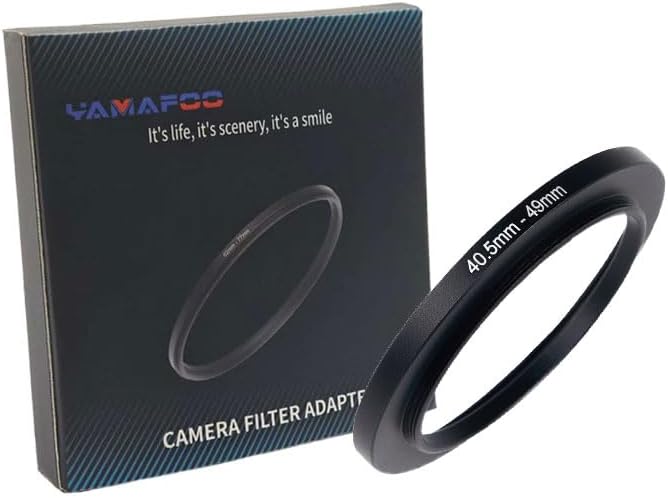 YAMAFOO 40.5mm to 49mm Step-Up Ring/Step Down Rings Filter Adapter for All Brands UV ND CPL Metal Ring Step-Up Rings Adapter Filter,Black (40.5-49)