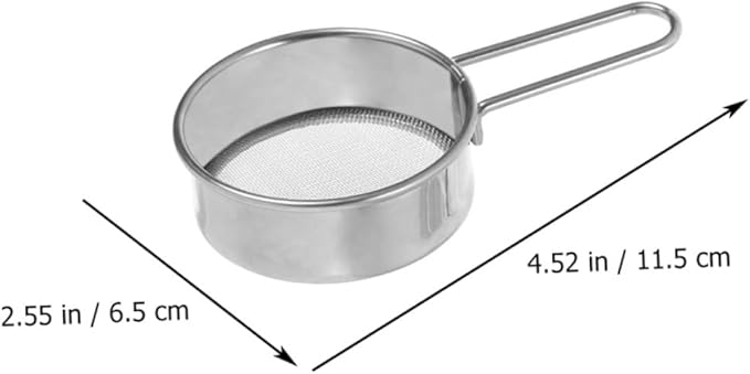 Luxshiny 2pcs Stainless Steel Flour Sieve with Hanging Ear Portable Rust Handheld Strainer for Baking Powdered Sugar Cocoa Almond Powder Kitchen Utensil for Home and Restaurant Use