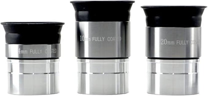 Multi-Coated Telescope Eyepiece Set - 1.25 inch - Upgraded with Soft Eyecup [4mm, 10mm, 20mm]