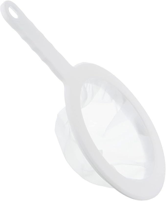 PATIKIL 9"x6" Food Filter Strainer, 200 Mesh, White, Polypropylene, Nylon, 235 x 145 mm / 9.3 x 5.7 inch (L*W), 145 x 110 mm / 5.7 x 4.3 inch (OD*ID), 1 x Mesh Filter