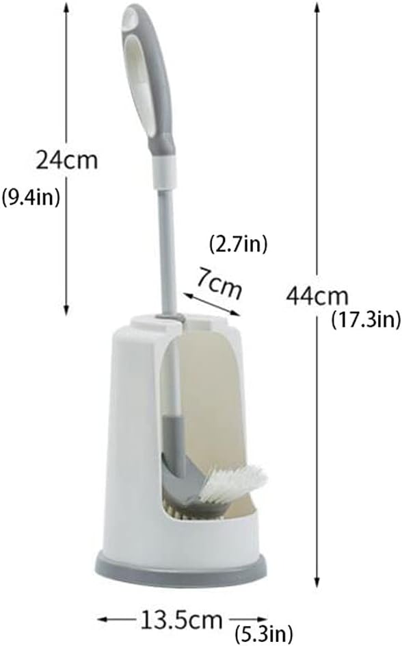 Plastic Toilet Brush，Toilet Bowl Scrubber,Toilet Brush Toilet Brushes and Brush Holders Double Bristles Quick Dry Deep Cleaning Add Long Handle