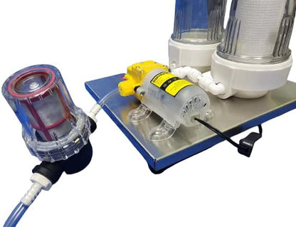 Fermtech Mini 2 Electric Sediment Filter Starter Kit with Pre-Screen, Bundle of Filters. Stainless Steel Wine/Beer/Juice/Kombucha/Liquid Filtering System. Home Pro 10 Inch. Jet Filtration Technology.