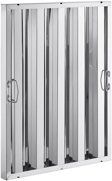 20" x 25" Stainless Steel Commercial Hood Filter – Dishwasher Safe, Welded Baffle Grease Trap with Drop Handles – Easy Installation & Durable Grease Fire Prevention Filter