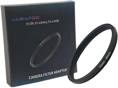YAMAFOO 52mm to 49mm Step-up Ring/Step Down Rings Filter Adapter for All Brands UV ND CPL Metal Ring Step-Up Rings Adapter Filter, Black (52-49)