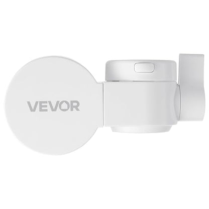 VEVOR Faucet Mount Water Filter, Horizontal Water Purifier for Sink Tap, Carbon Fiber Filters, Removes Chlorine Lead with 1 Filter, Fits Most Kitchen or Bathroom Faucets, White