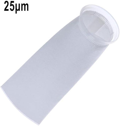 Filter Bag PP Non-Woven for Treatment, 25µm 50µm 100µm 150µm, Reusable Thermal Fixed Wool Monofilament Fabric, White Ø 105 mm x 380 mm(100µm-1pc)