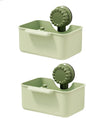 2Pcs Kitchen Sink Strainer Drainer Basket with Suction Cup,Food Waste Filter Basket,Sponge Brush Holder for Kit-chen Home,Efficient Kitchen Waste Management (Green)