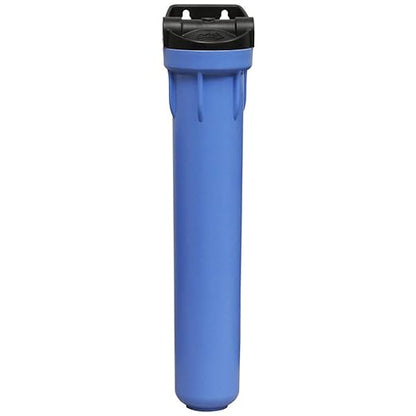 Pentair Pentek 150552 3G Standard Filter Housing, 3/4" NPT #20 Opaque Water Filter Housing with Integral Bracket Cap and Pressure Relief Button, 20-Inch, Black/Blue